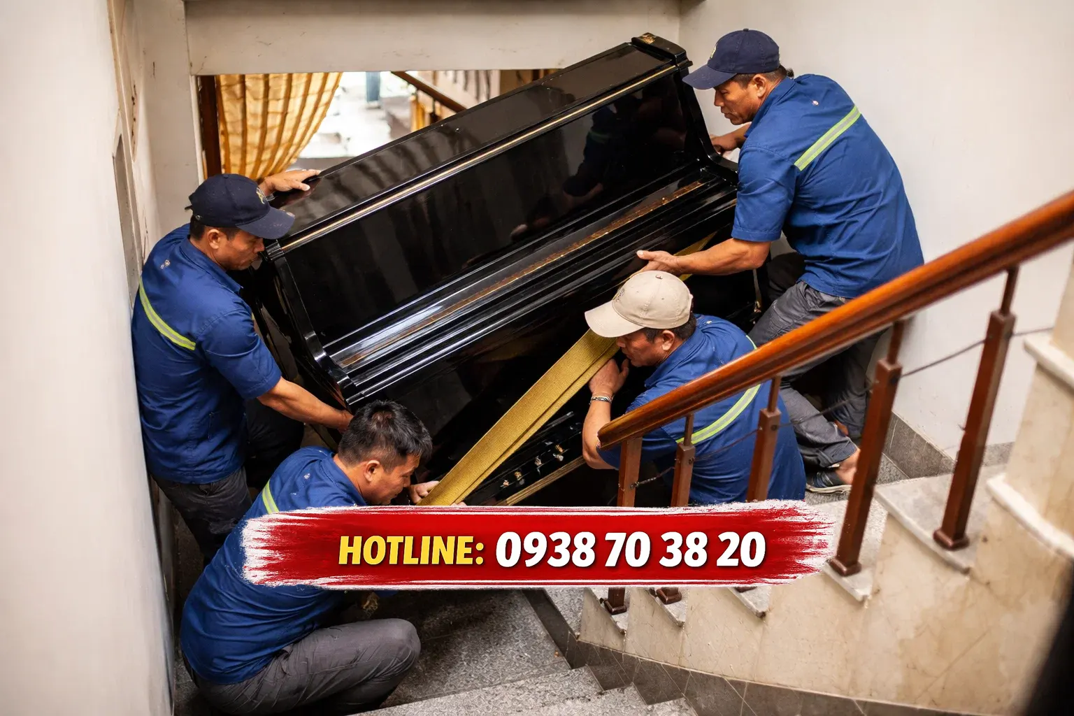 Vận chuyển piano lên lầu